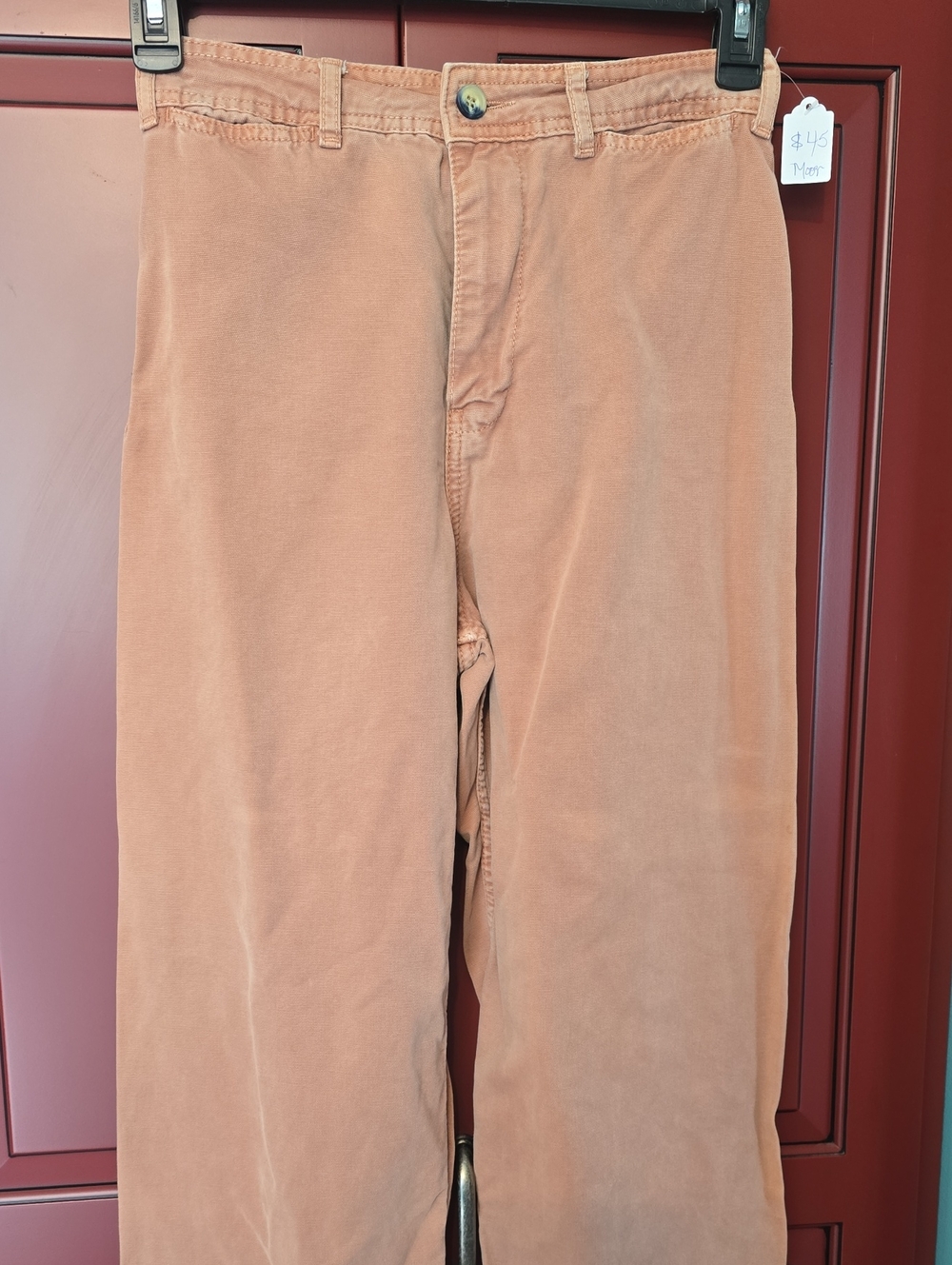 Free People Women Cotton Pants - Classic Straight Fit Size 28 Broken ZIP